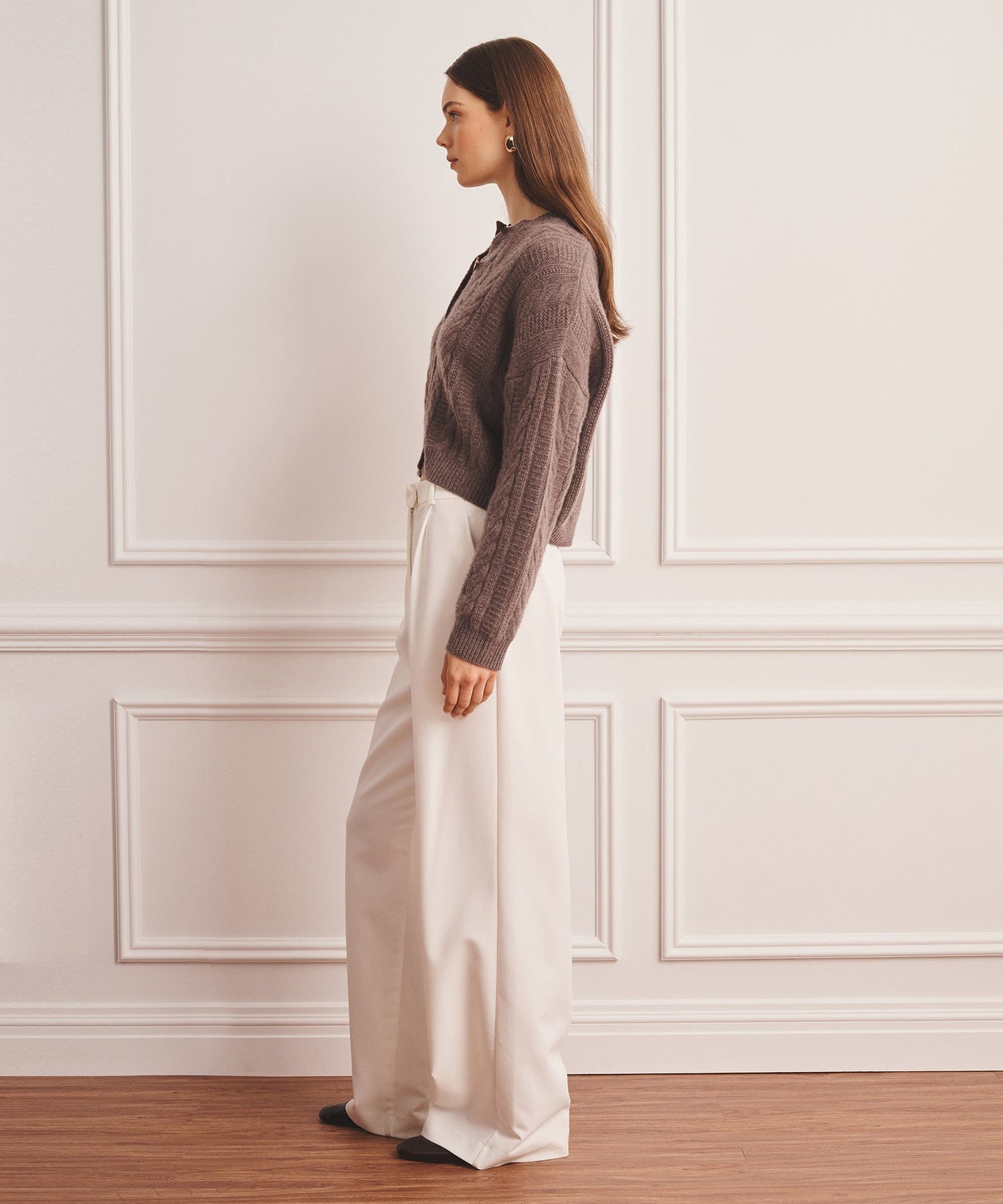 Super Luxe Cashmino Cable Cardigan