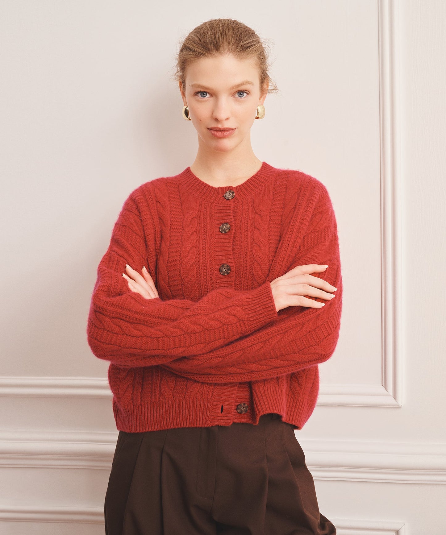 Super Luxe Cashmino Cable Cardigan