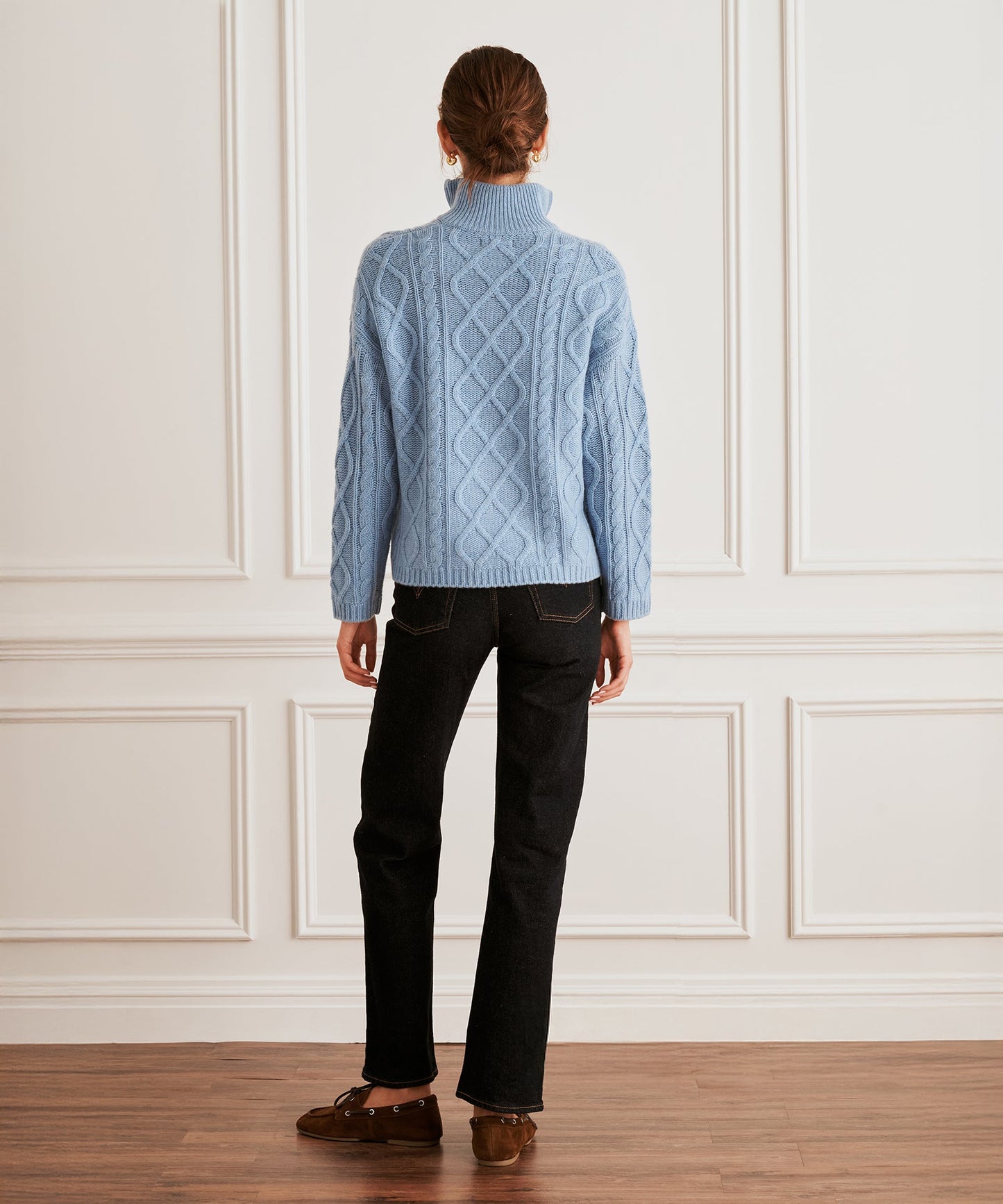 Super Luxe Cashmino Cable Quarter Zip