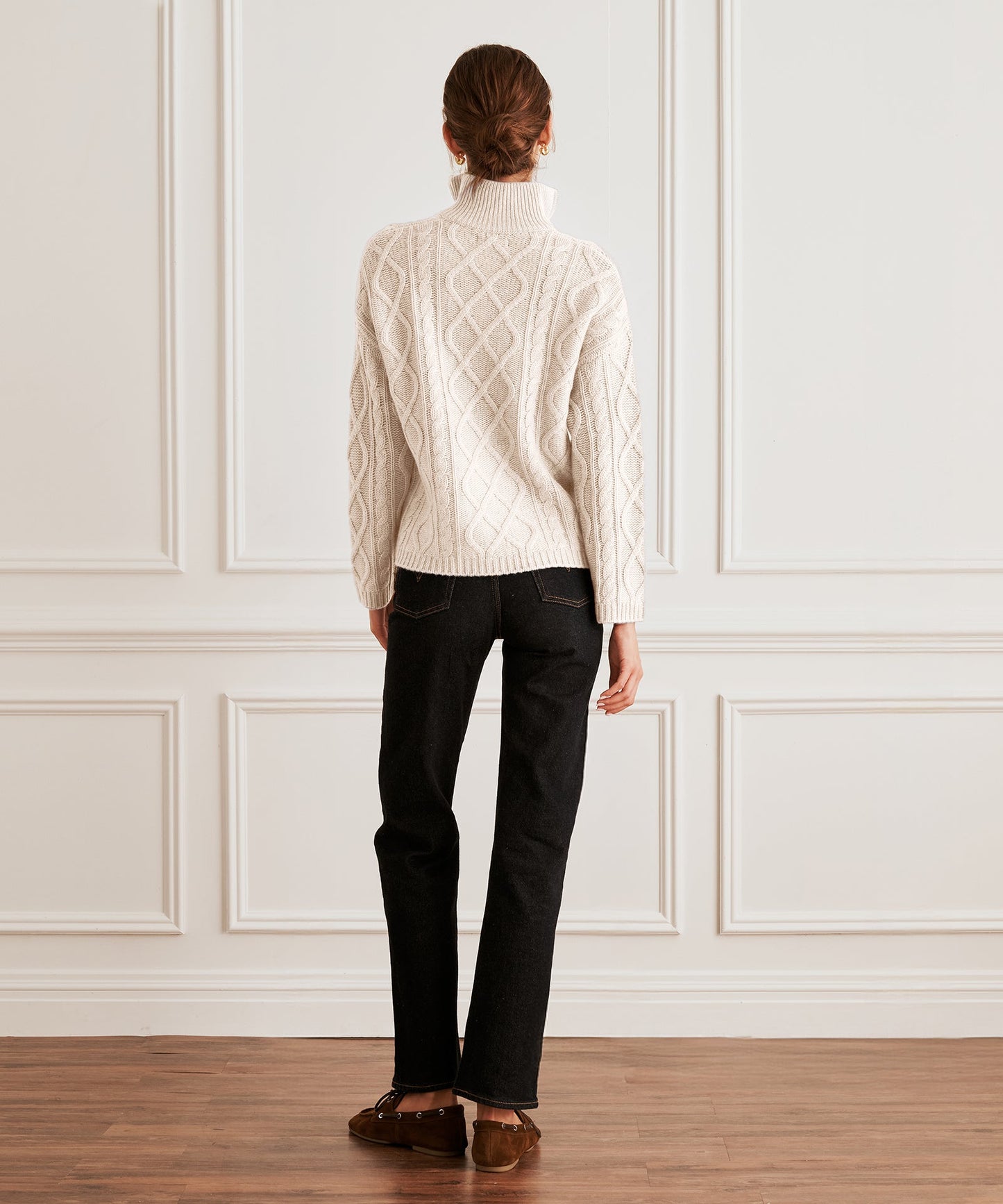 Super Luxe Cashmino Cable Quarter Zip