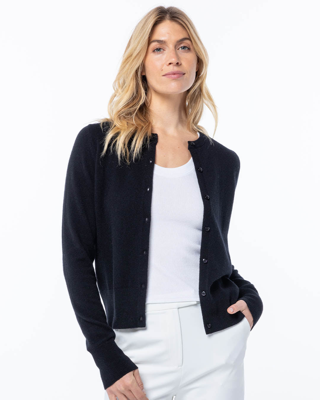 Cashmere Crewneck Cardigan