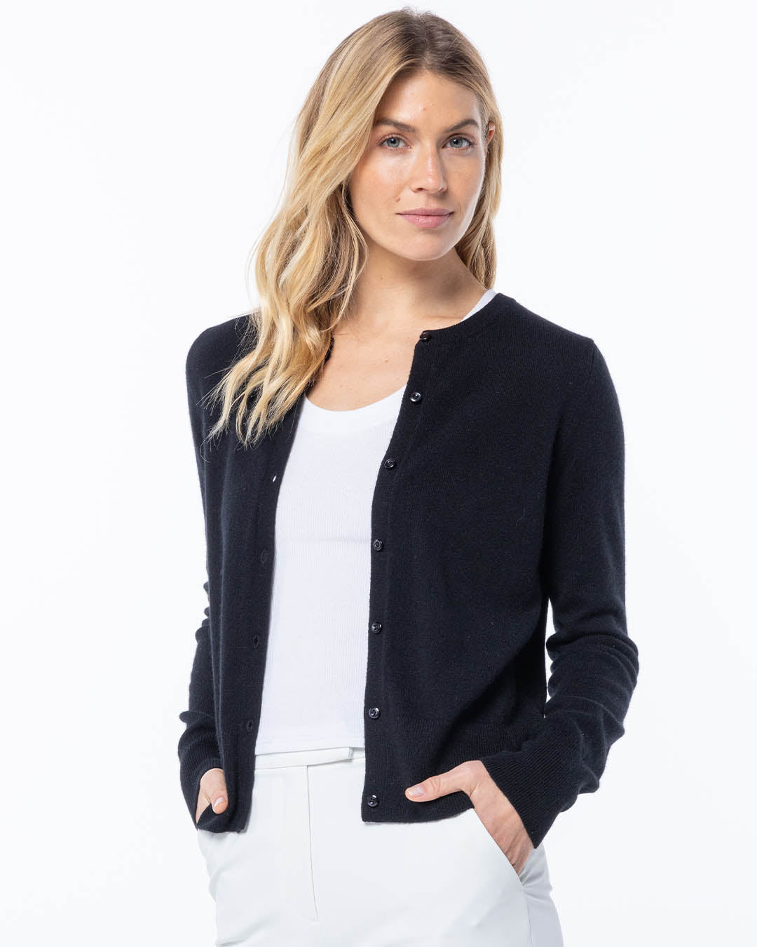 Cashmere Crewneck Cardigan