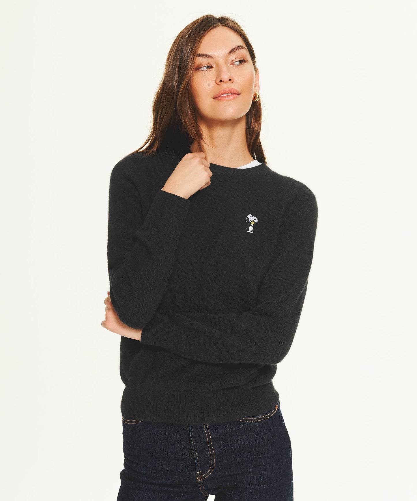 Women's Peanuts Holiday Hug Cashmere Sweater