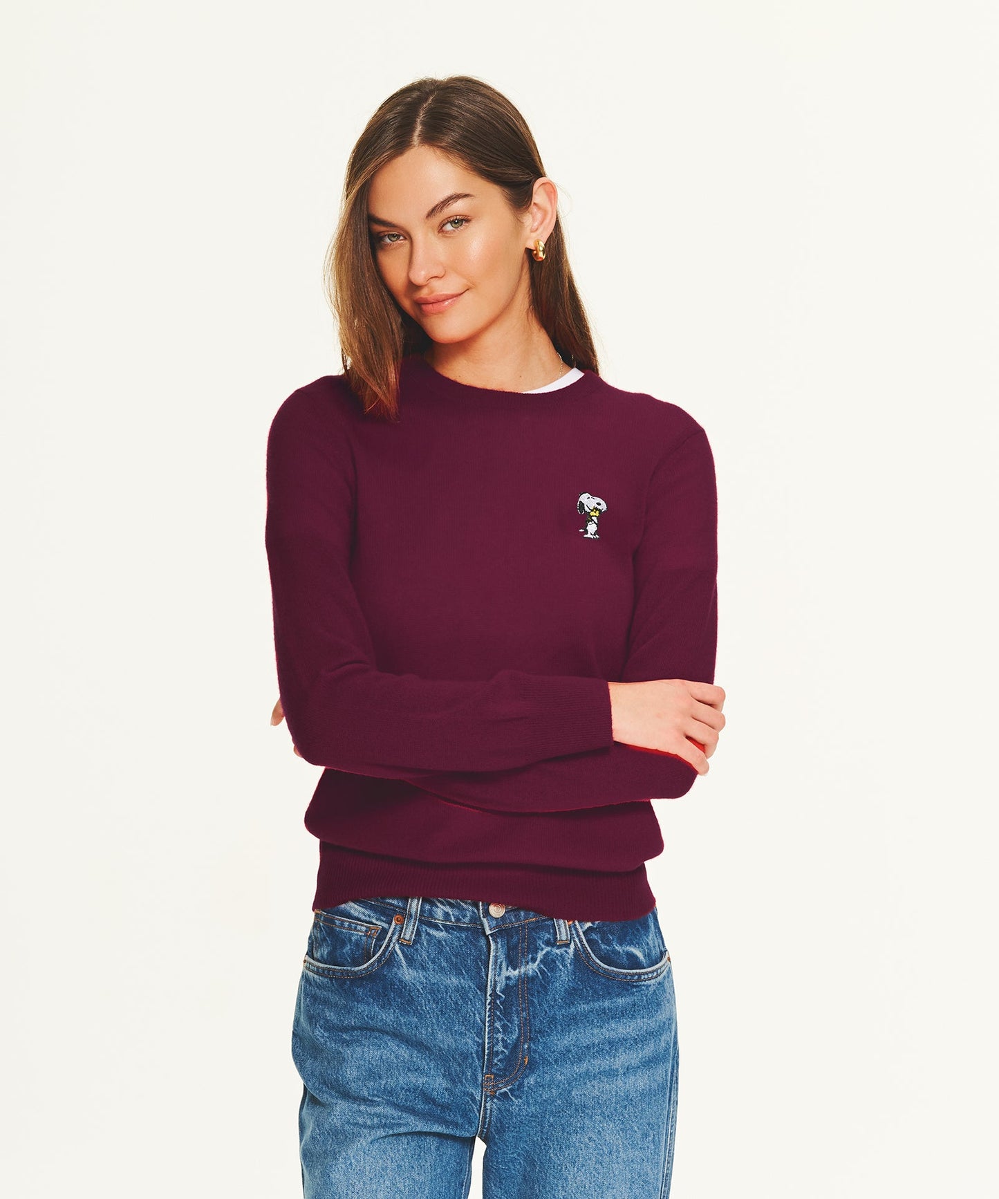 Women's Peanuts Holiday Hug Cashmere Sweater