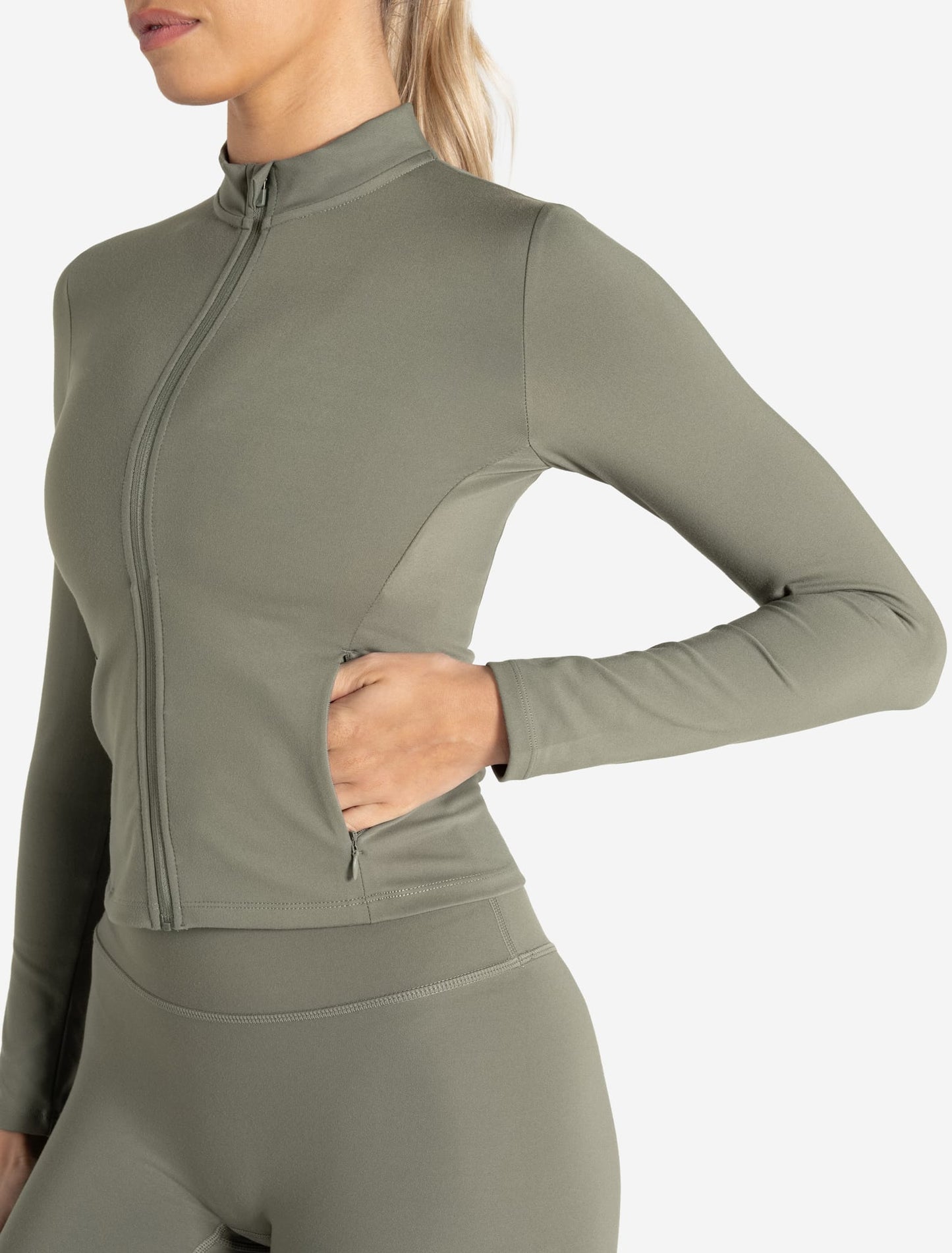 Allure Zip Jacket - Dusky Sage