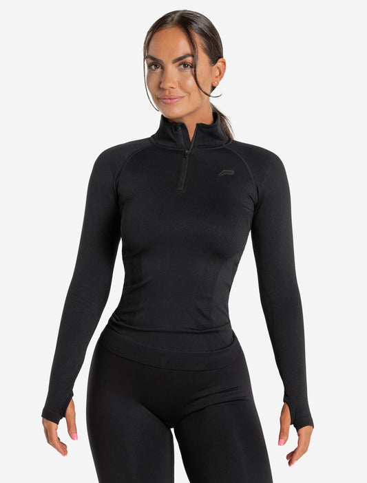 Core Seamless 1/4 Zip - Blackout