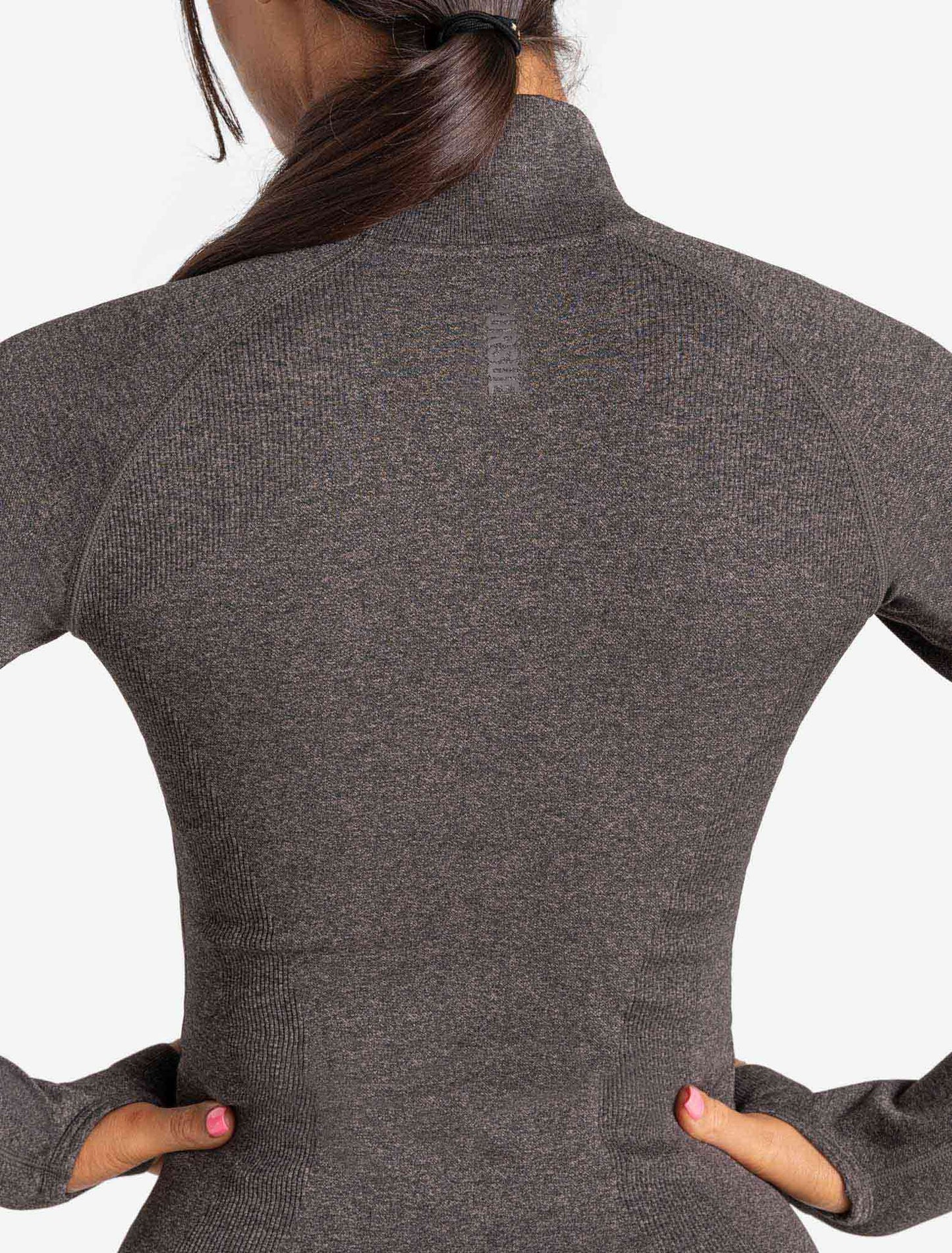 Core Seamless 1/4 Zip - Brown Marl