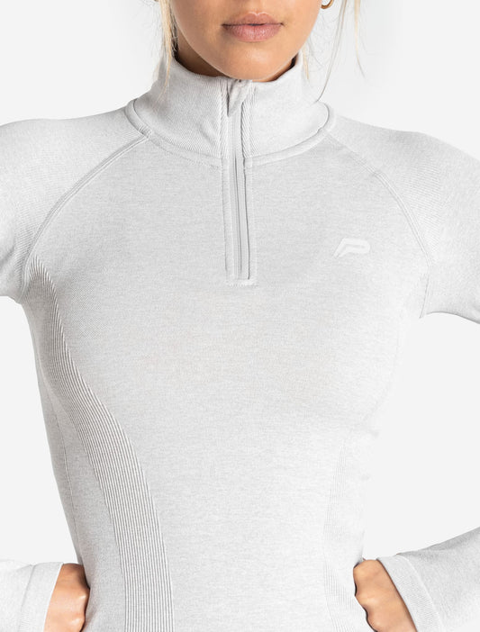 Core Seamless 1/4 Zip - Grey Marl
