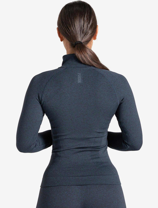 Core Seamless 1/4 Zip - Navy Marl
