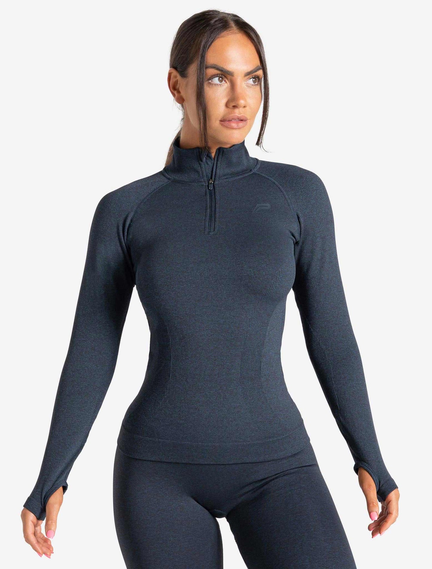 Core Seamless 1/4 Zip - Navy Marl