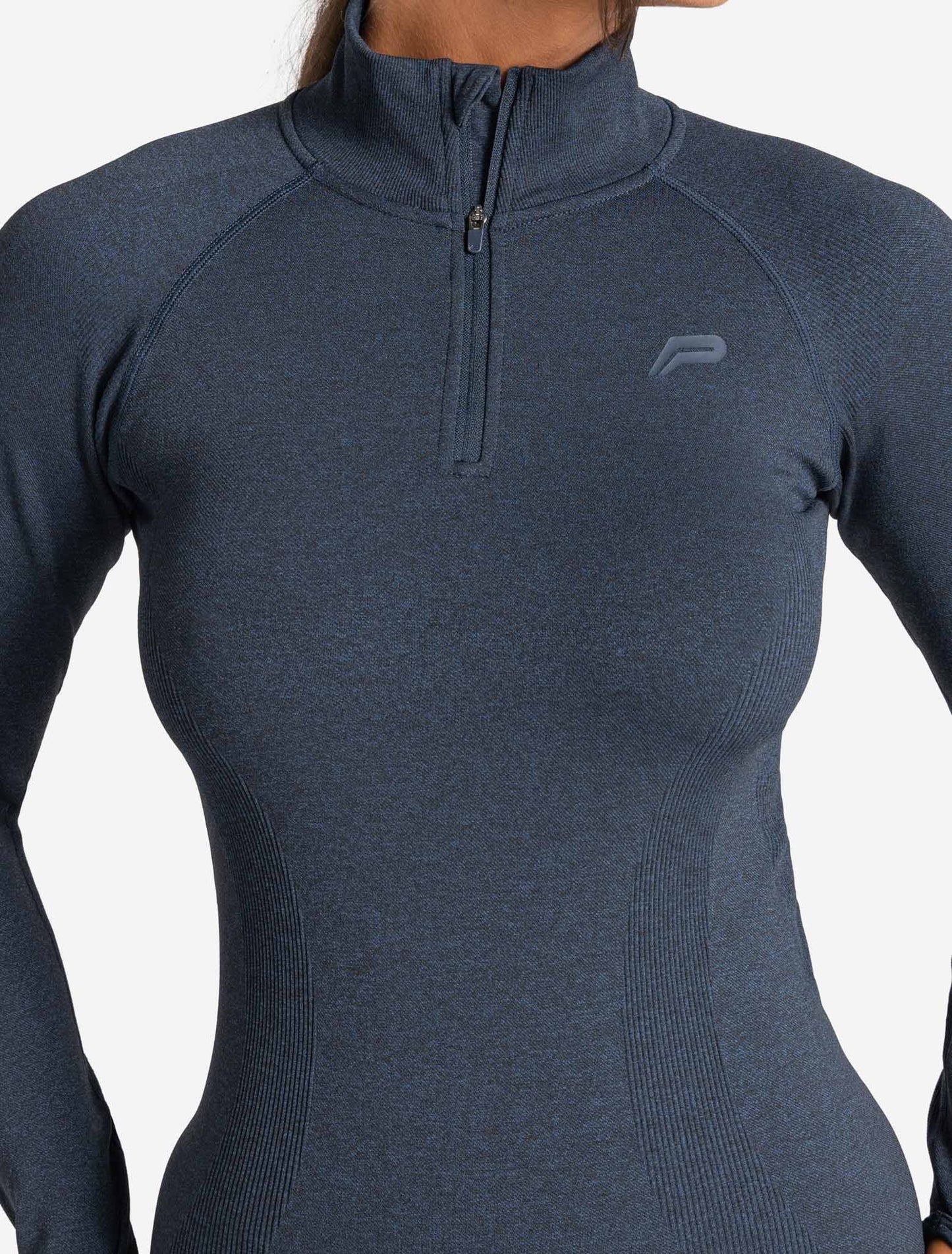 Core Seamless 1/4 Zip - Navy Marl