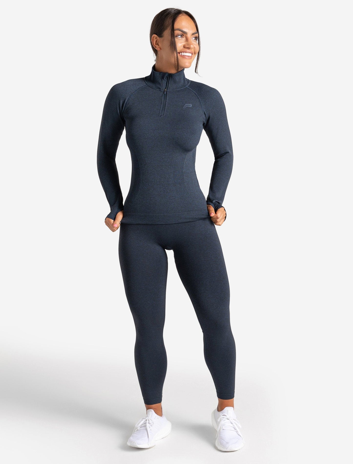 Core Seamless 1/4 Zip - Navy Marl