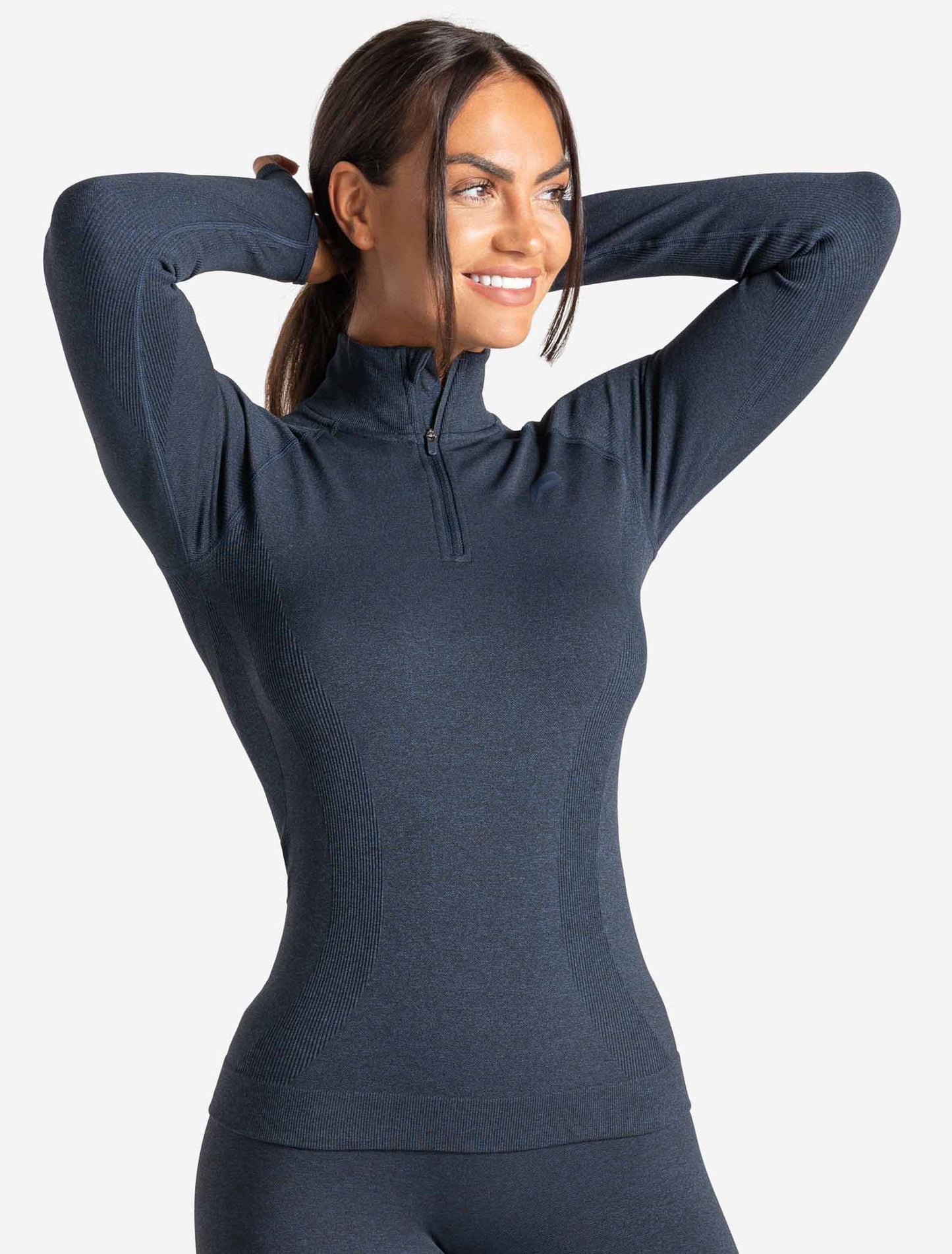 Core Seamless 1/4 Zip - Navy Marl