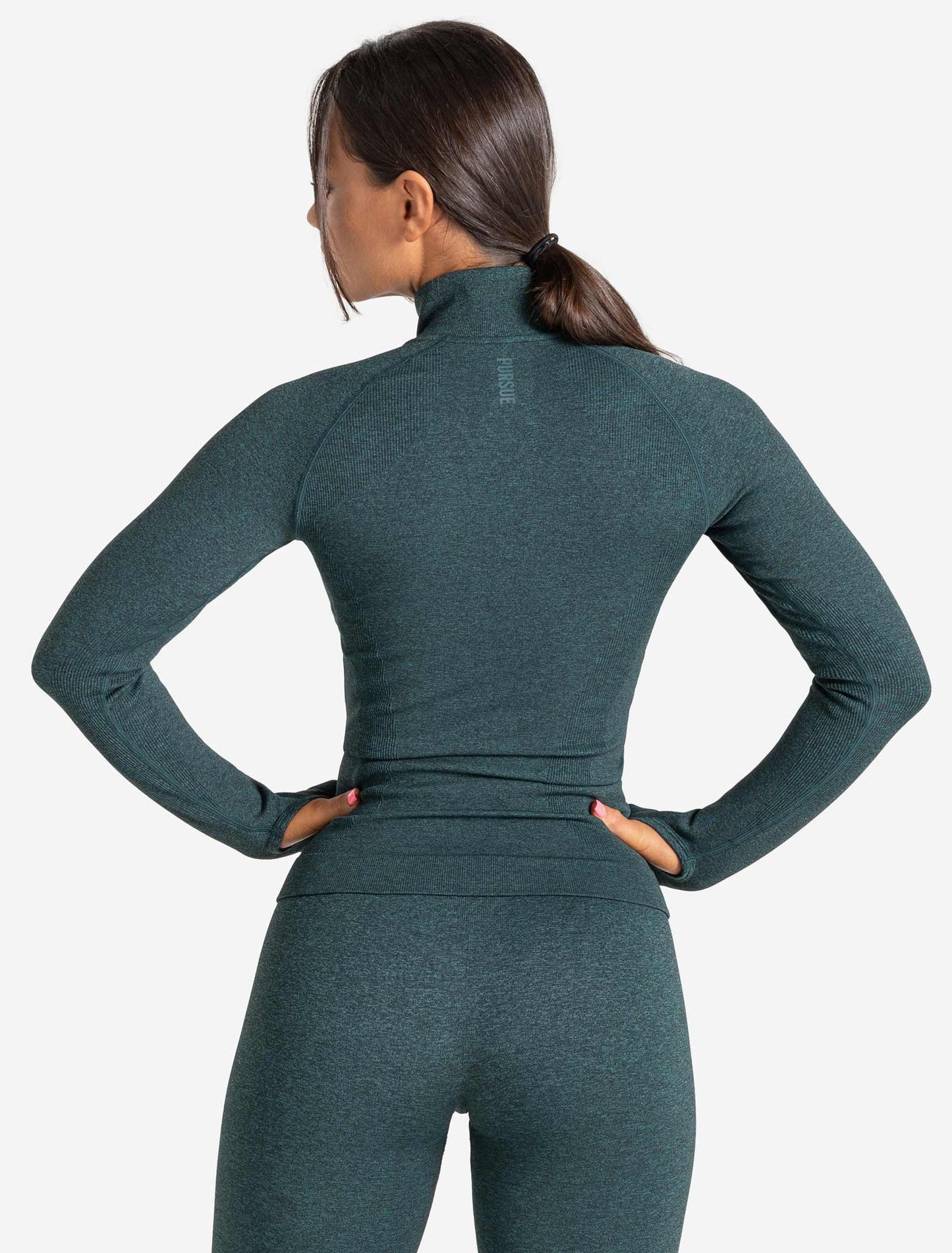 Core Seamless 1/4 Zip - Teal Marl