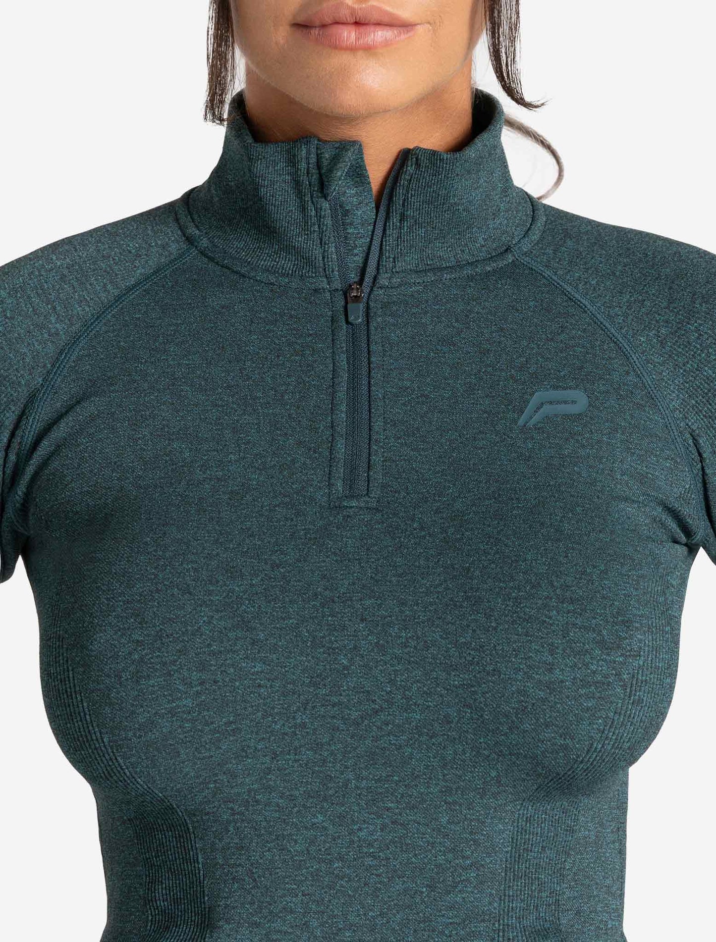 Core Seamless 1/4 Zip - Teal Marl