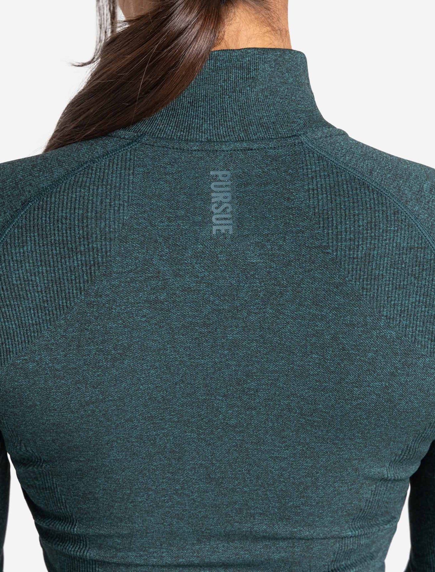 Core Seamless 1/4 Zip - Teal Marl