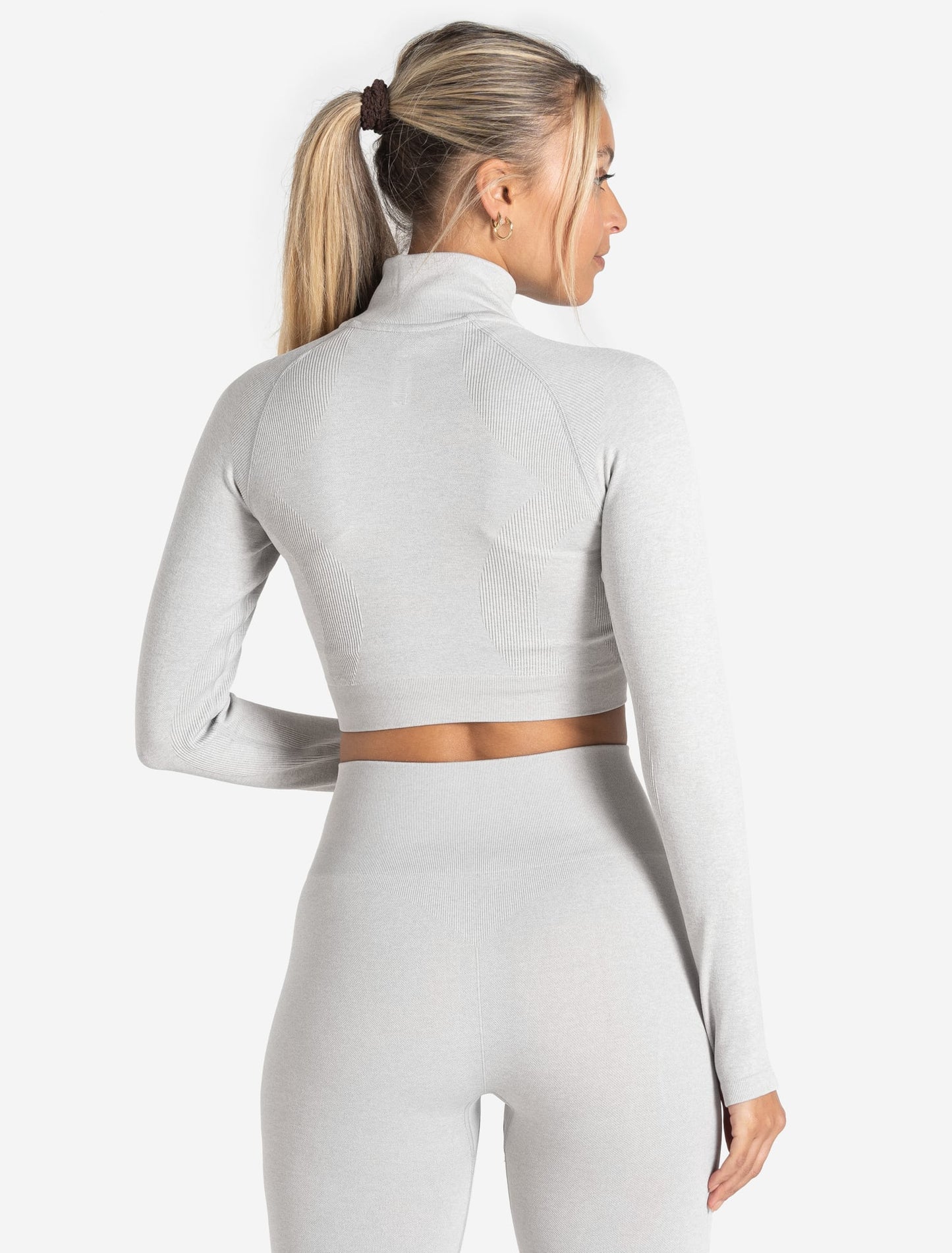 Core Seamless Crop 1/2 Zip - Grey Marl
