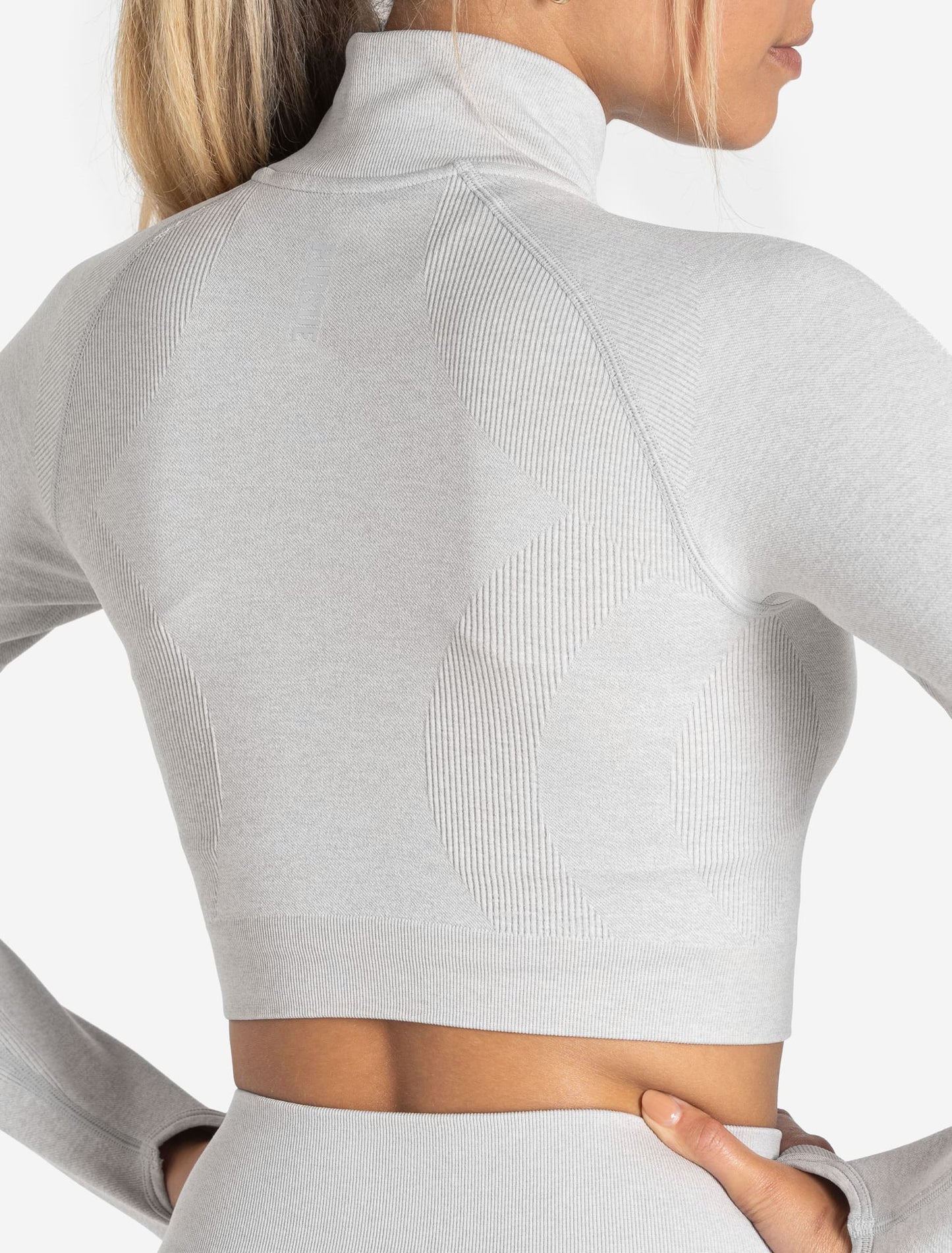 Core Seamless Crop 1/2 Zip - Grey Marl