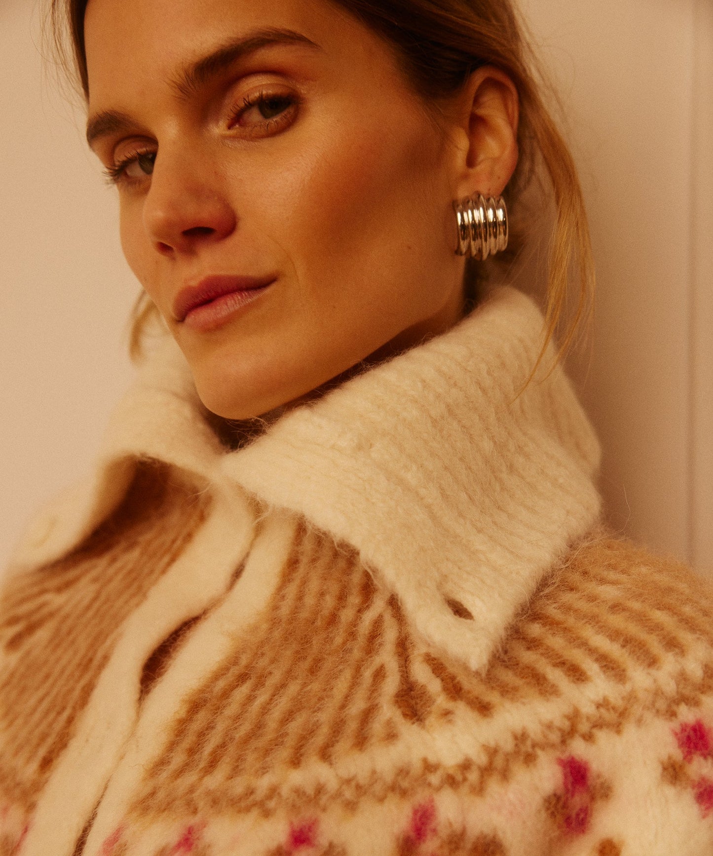 Italian Luxe Brushed Fair Isle Reversible Cardigan