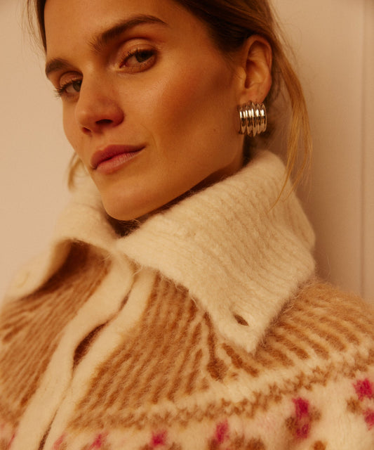 Italian Luxe Brushed Fair Isle Reversible Cardigan