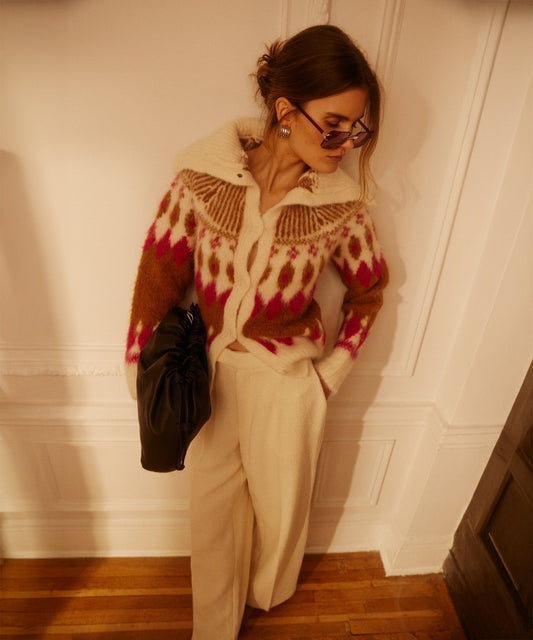 Italian Luxe Brushed Fair Isle Reversible Cardigan