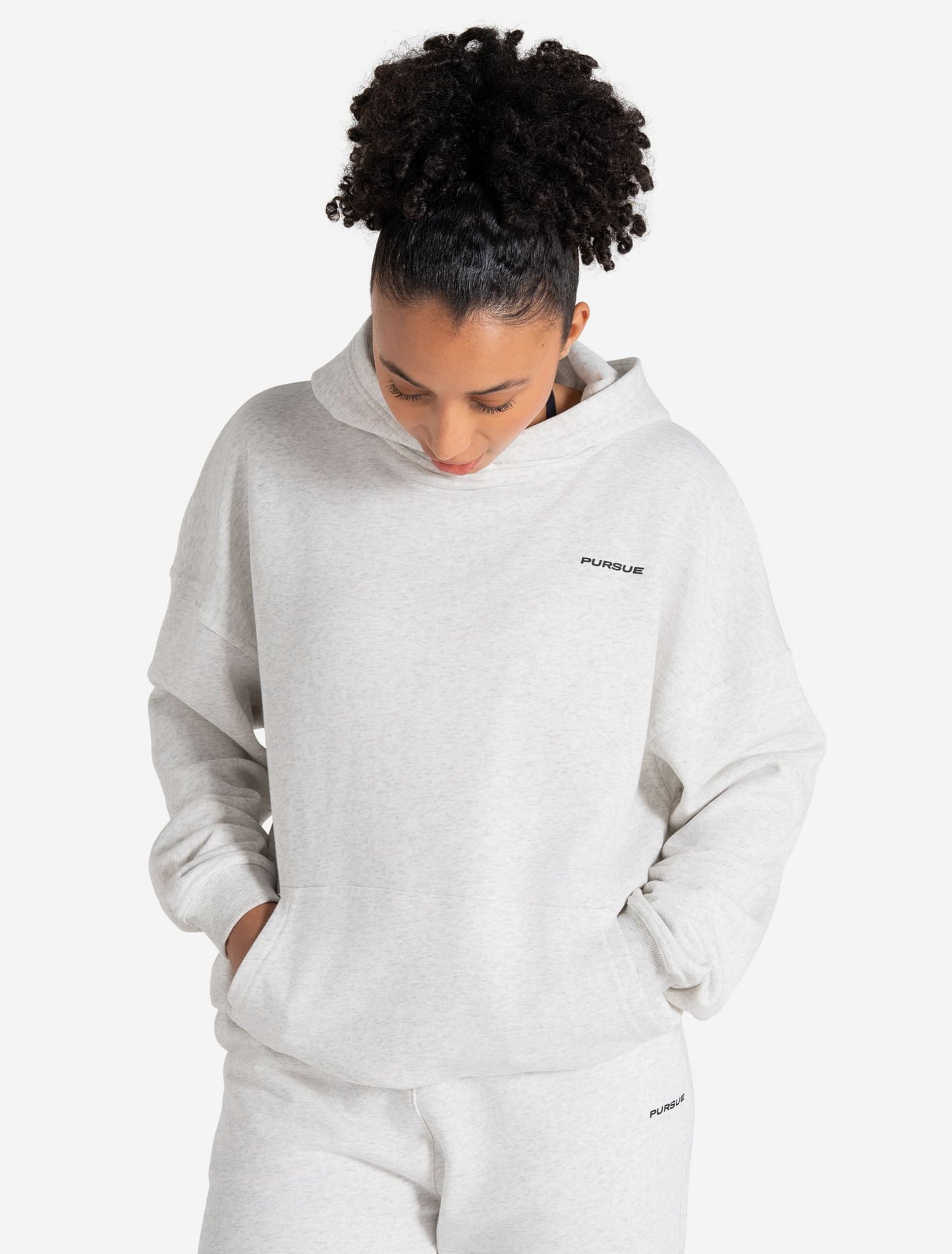 Oversized Hoodie - Light Melange Grey