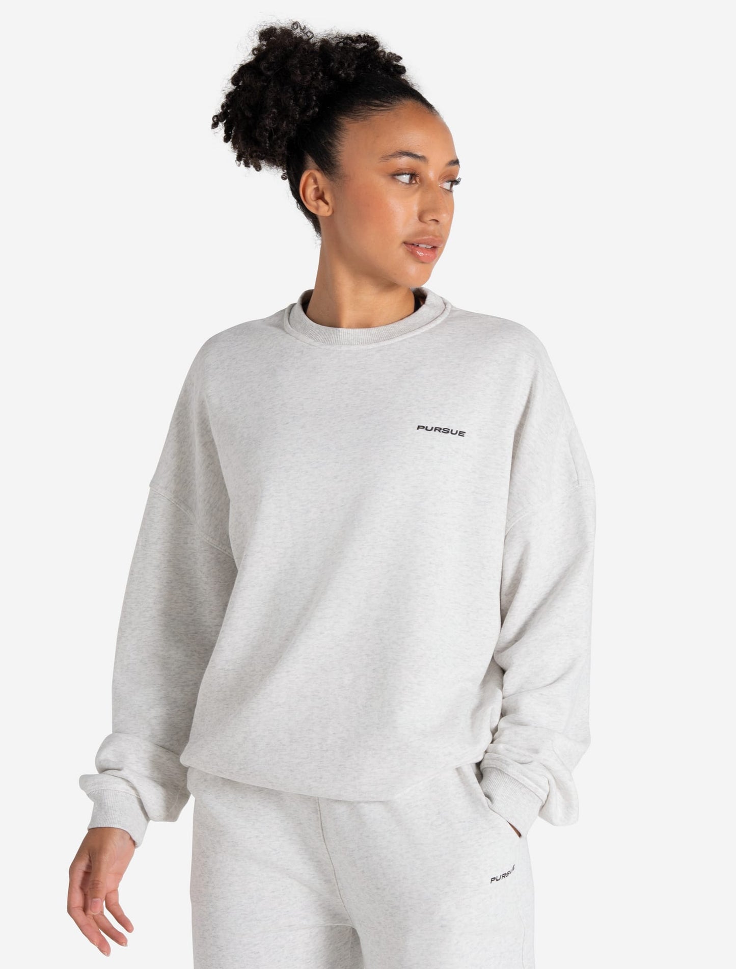 Oversized Sweatshirt - Light Melange Grey