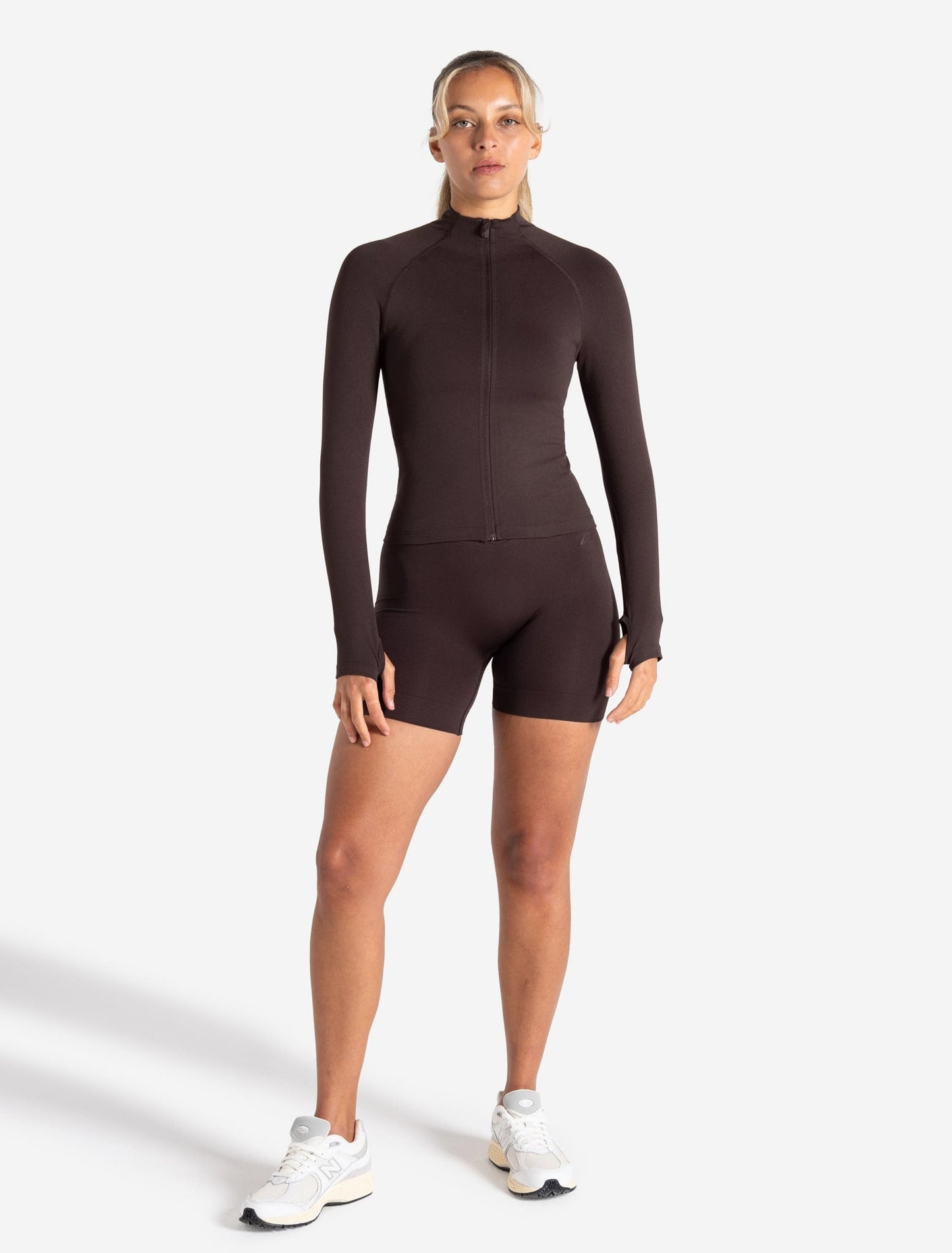 Sculpt Seamless Zip Jacket - Espresso