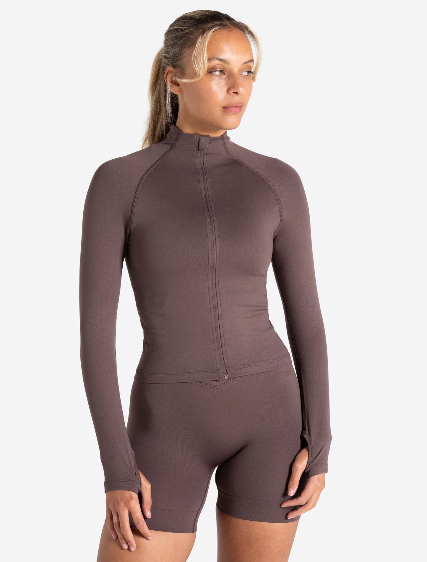 Sculpt Seamless Zip Jacket - Mocha