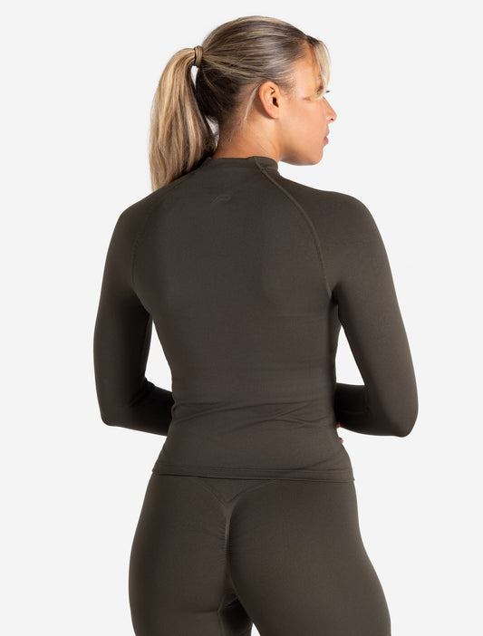 Sculpt Seamless Zip Jacket - Olive