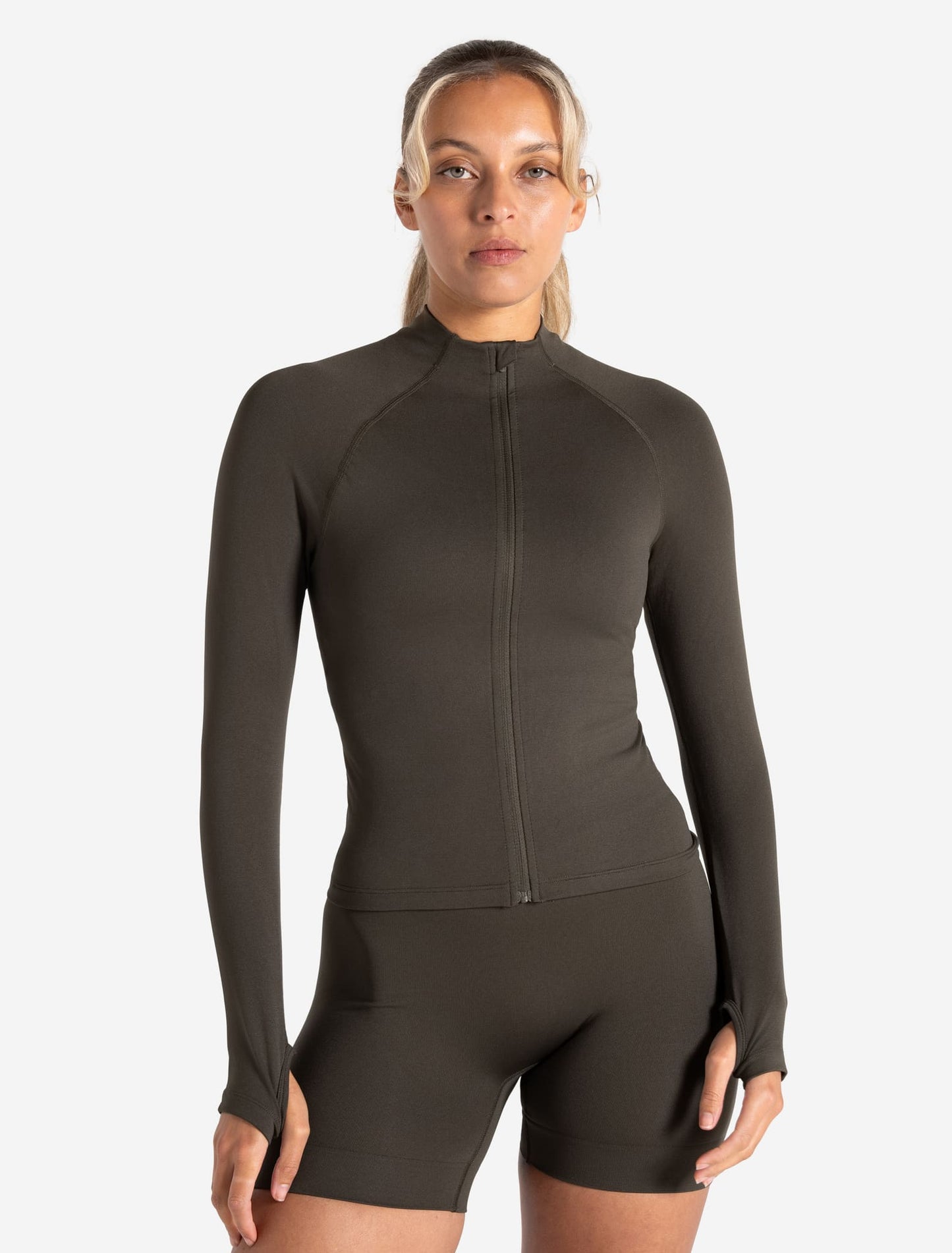 Sculpt Seamless Zip Jacket - Olive