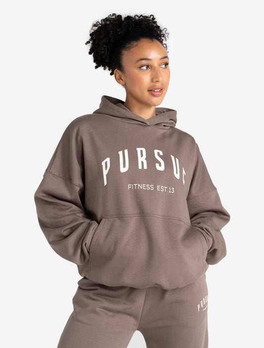 Varsity Oversized Hoodie - Taupe