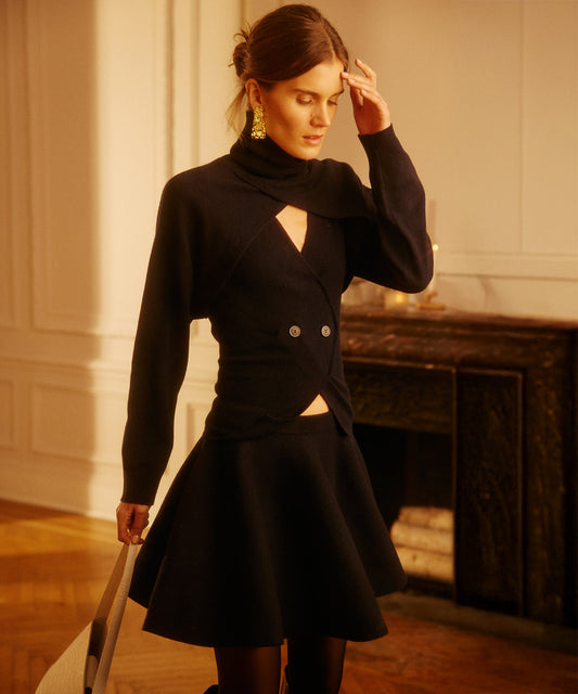 Cashmino Vest Set with Reversible Bolero